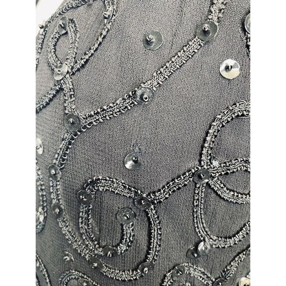 VTG Dress‎ Starina 70s Black Sequin Black Sheer Boho Small Hippie fairy goth - Picture 8 of 11